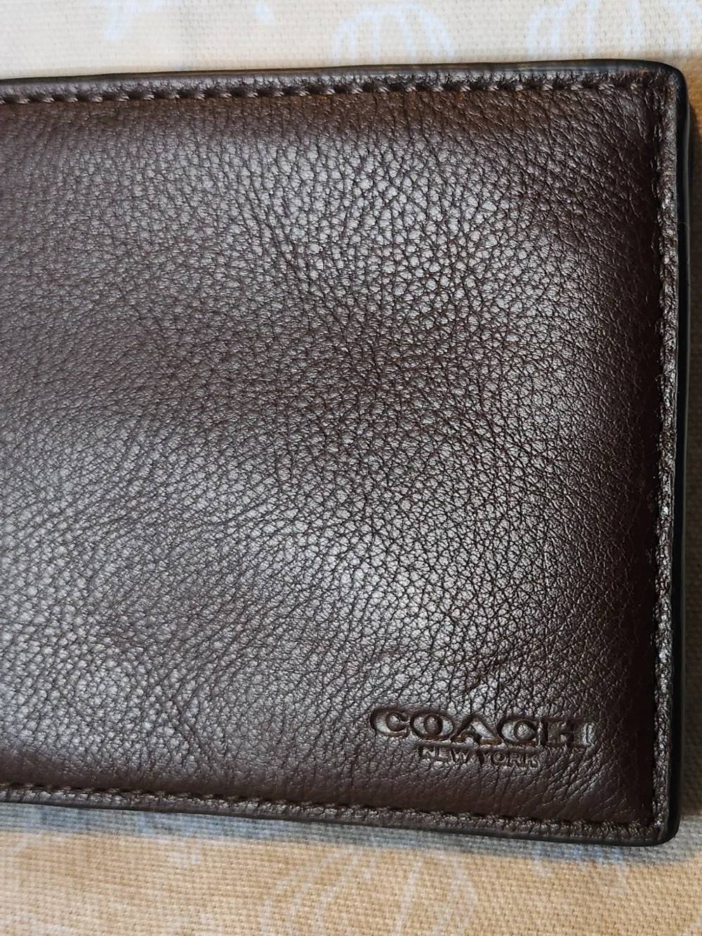 COACH Double Billfold Sport Calf Men's Wallet Mahogany